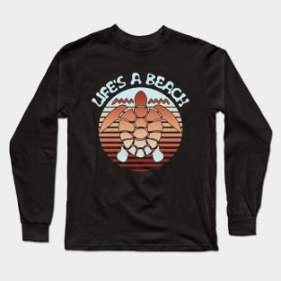 Life's A Beach - Retro Sea Turtle Long Sleeve T-Shirt